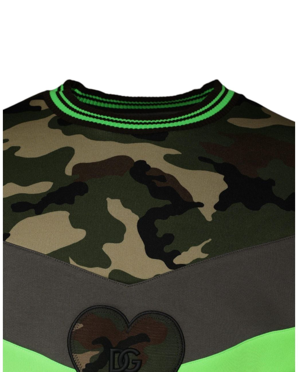 Dolce & Gabbana Green Camouflage Sweatshirt Sweater for men