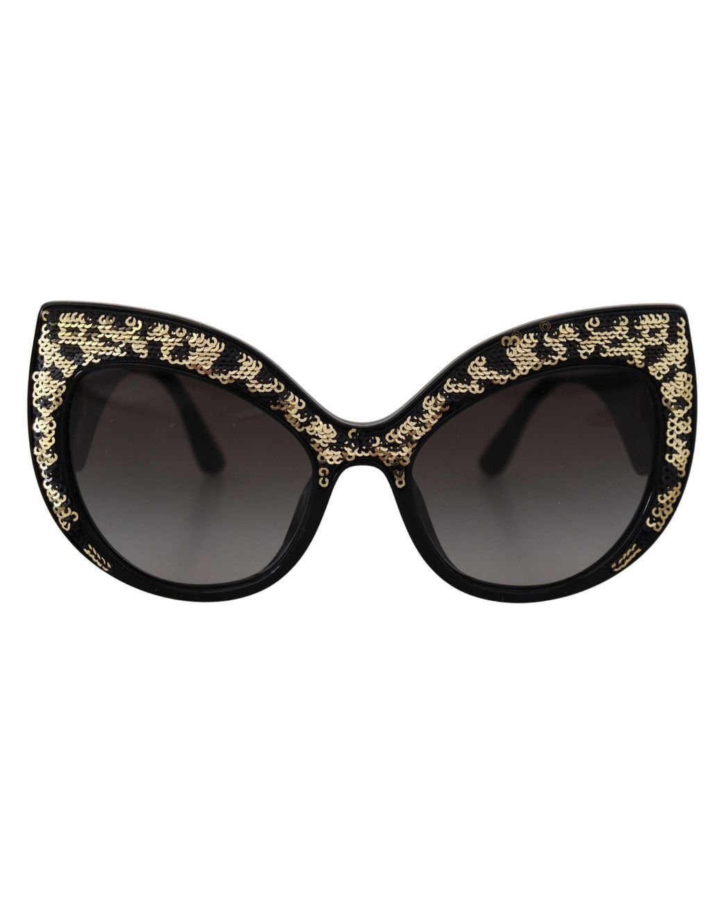 Dolce & Gabbana Black Butterfly Polarized Sequin Sunglasses