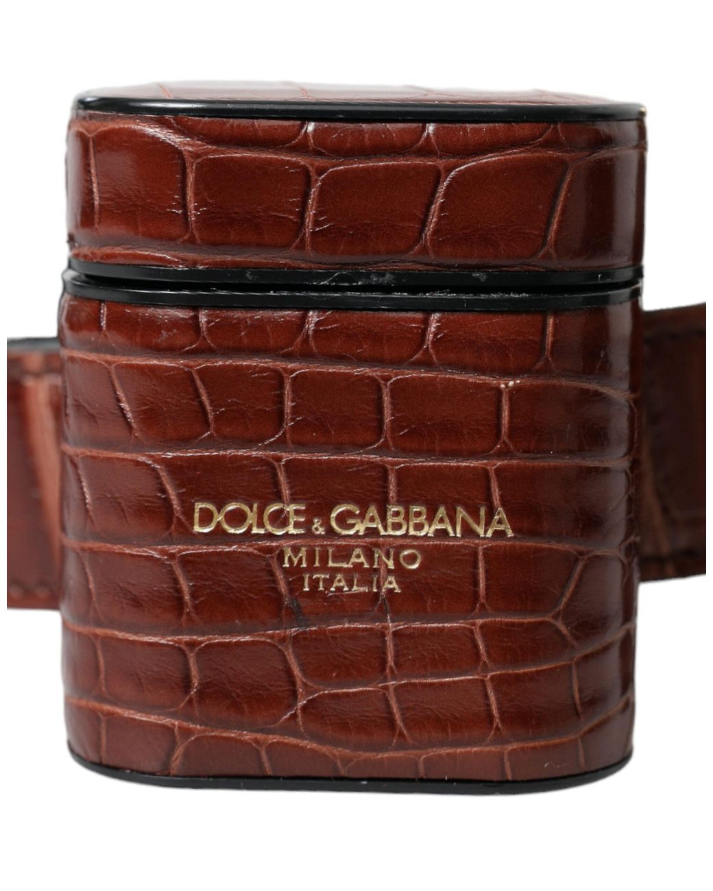 Dolce & Gabbana Brown Elegant Leather Airpod & Coin Purse Duo