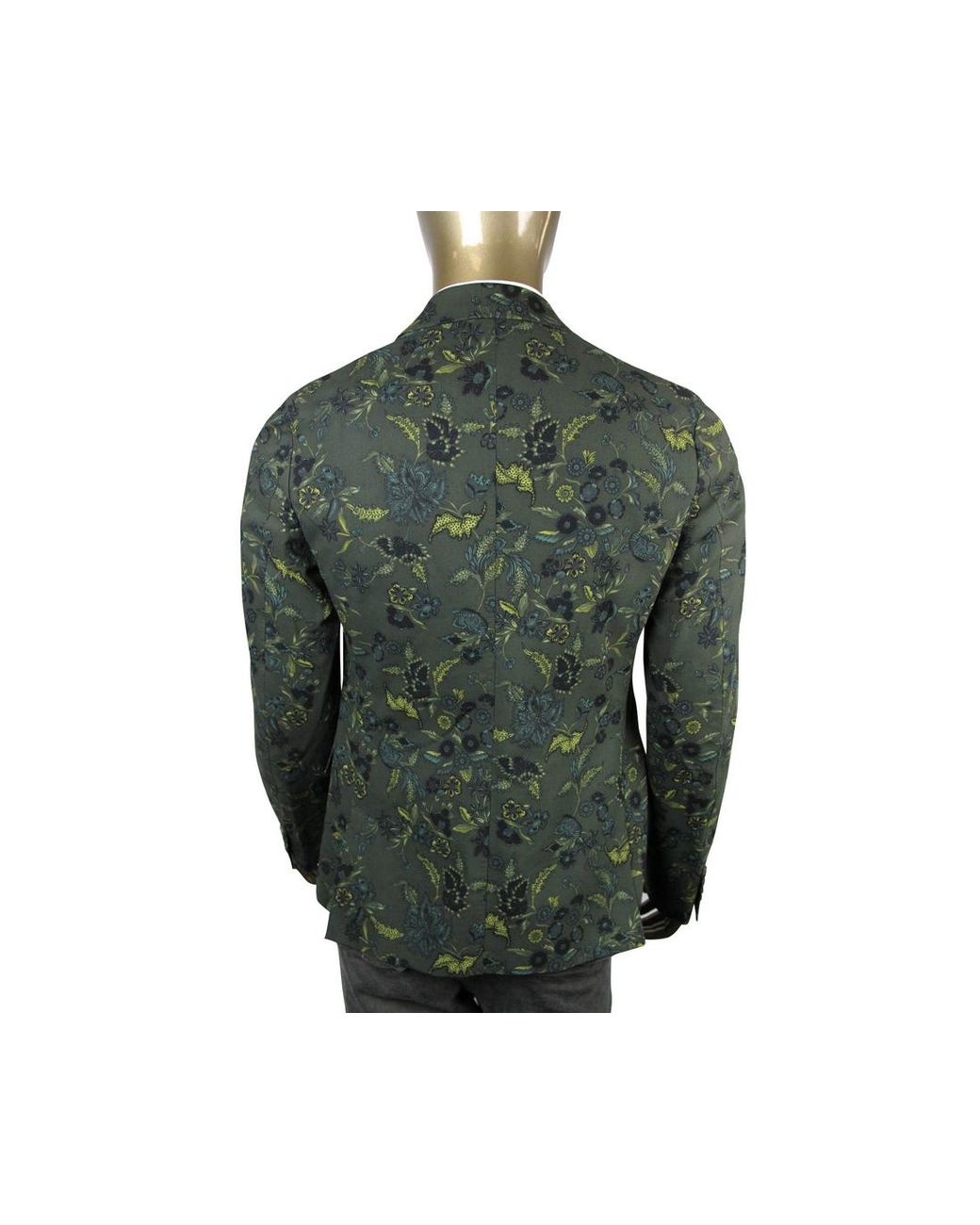Gucci Green Floral Blazer Cotton Two Button Jacket (G 48 Us 38) for men
