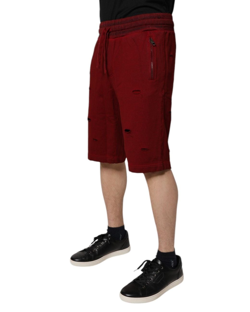 Dolce & Gabbana Red Distressed Shorts Casual Wear for men