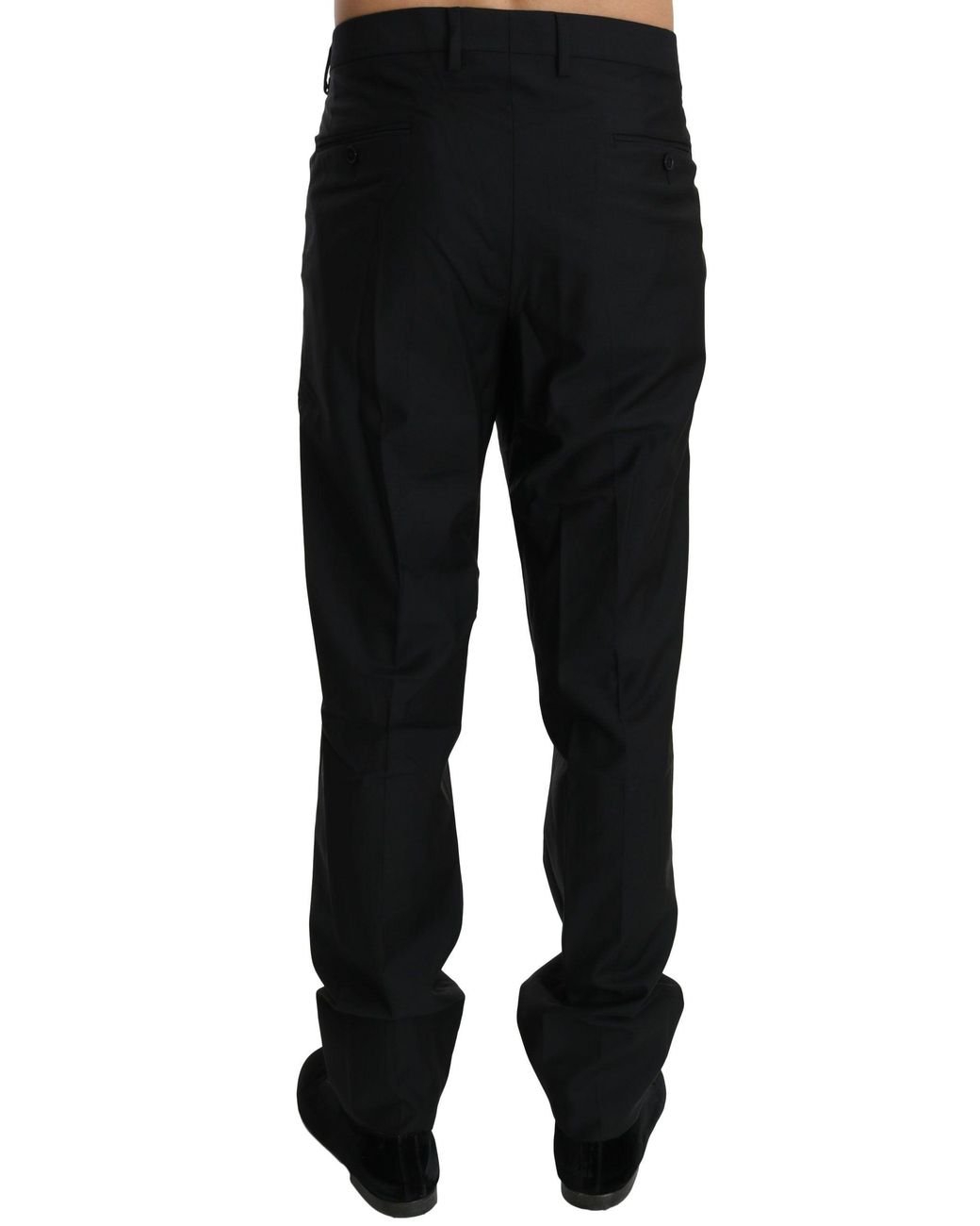 Dolce & Gabbana Black Elegant Wool Dress Pants for men