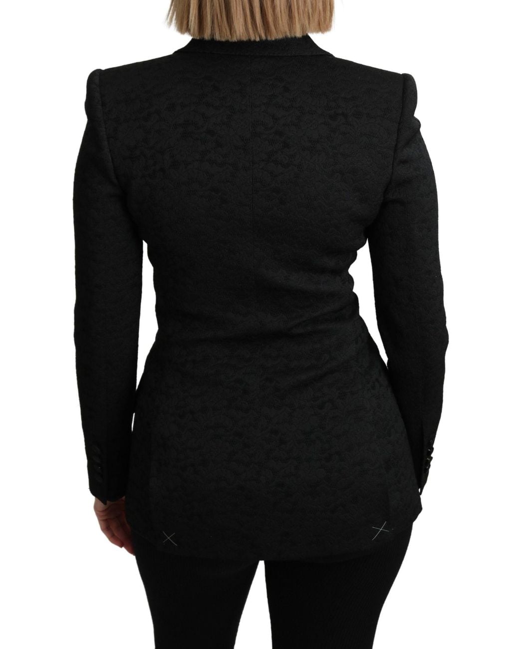 Dolce & Gabbana Dolce Gabbana Black Brocade Single Breasted Blazer Jacket