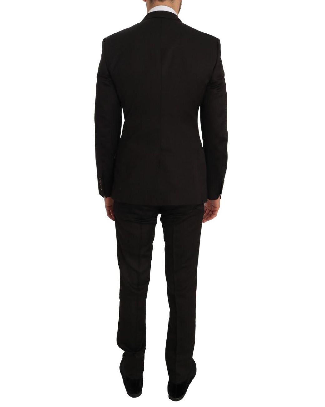 Dolce & Gabbana Black Brown Wool Crystal Bee Slim Fit Martini for men