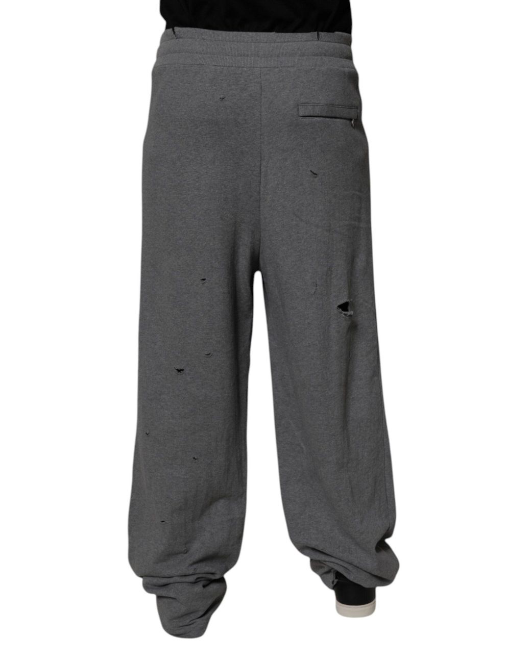 Dolce & Gabbana Gray Distressed Sweatpants Relaxed Fit for men