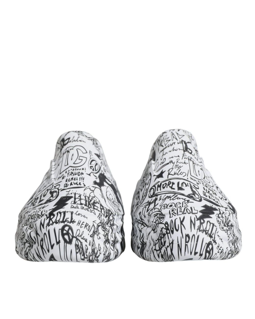 Dolce & Gabbana White Graffiti Daymaster Sneakers Shoes Calf Leather for men