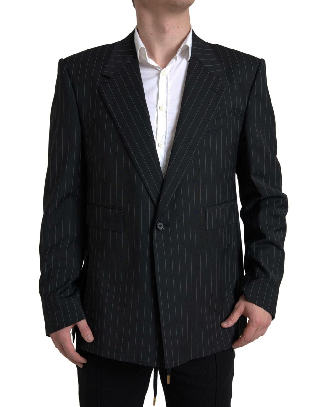Dolce & Gabbana Blue Stripe Single Breasted Sicilia Blazer for men
