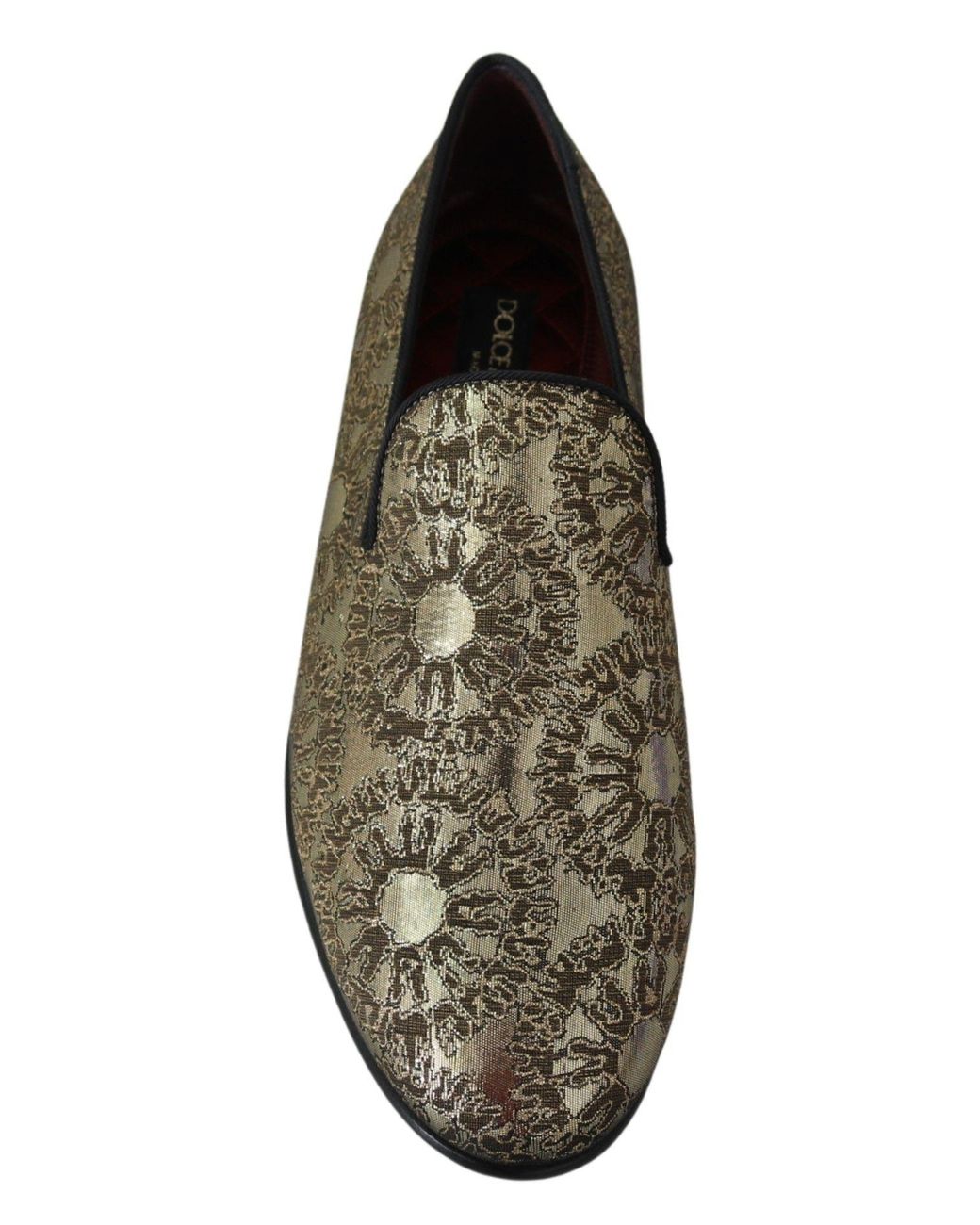 Dolce & Gabbana Metallic Jacquard Flats Loafers Shoes Acetate for men