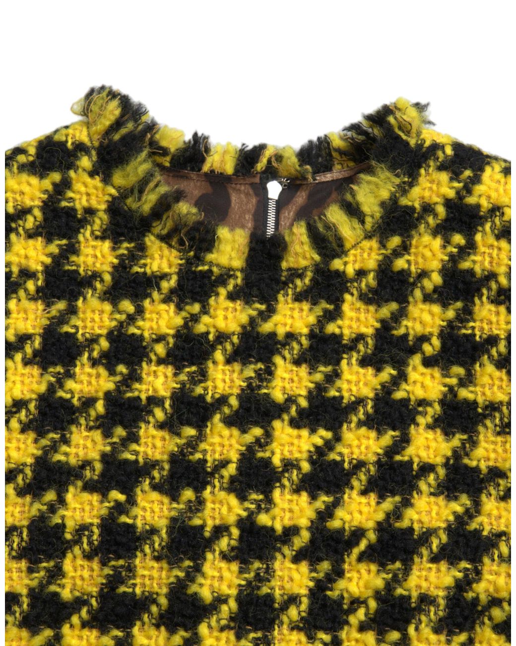 Dolce & Gabbana Green Houndstooth Mini Dress Sleeveless Shift