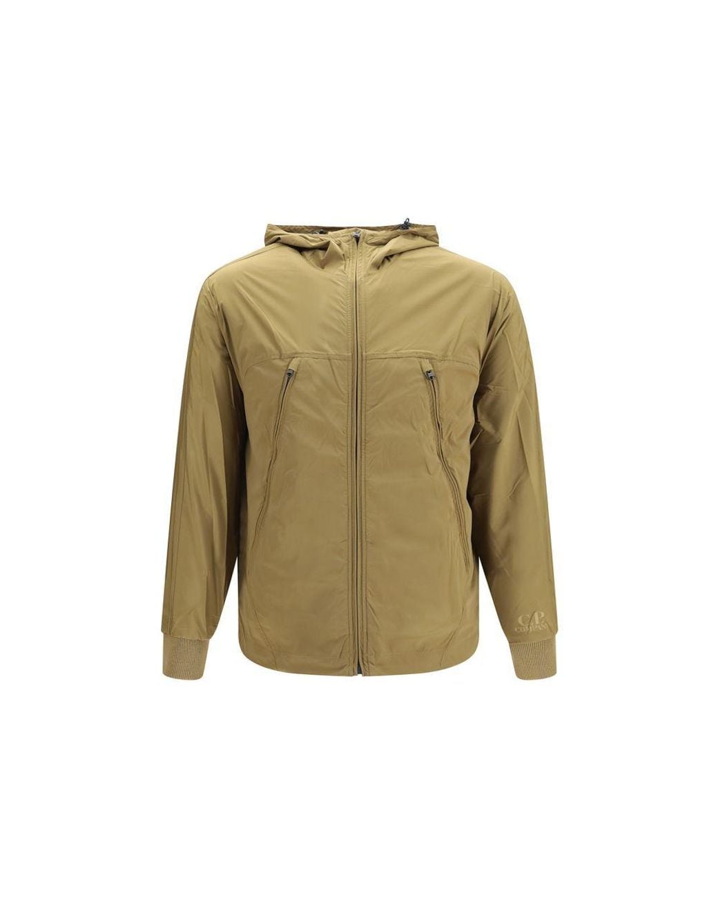 C P Company Green Beige Wool Oves Aries Cardigan for men