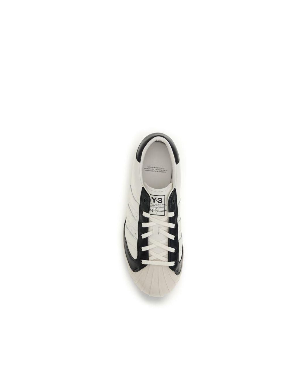 Y-3 White Calf Leather Bos Taurus Low Top Sneakers for men