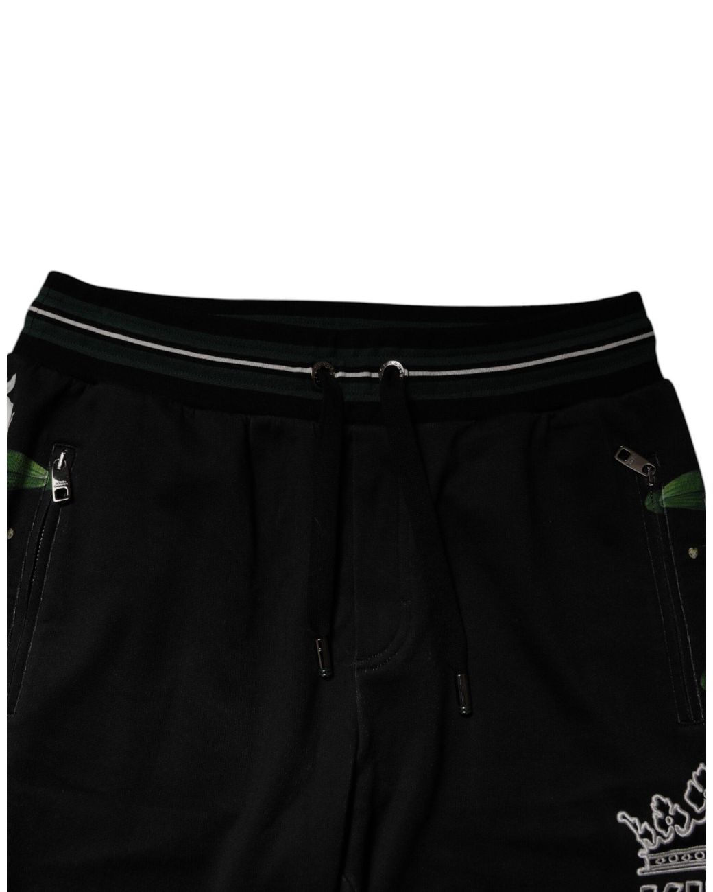 Dolce & Gabbana Black Floral King Jogger Sweatmen's Pants for men
