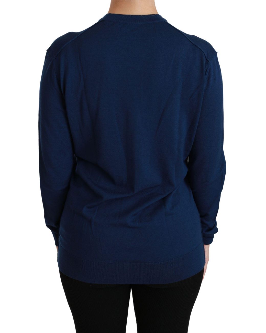 Dolce & Gabbana Blue Button Cardigan Virgin Wool Sweater