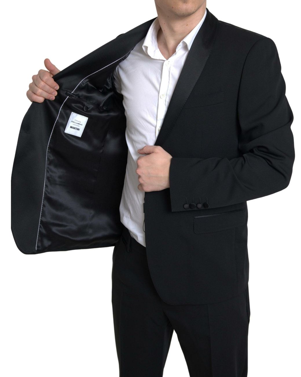 Dolce & Gabbana Black 2 Piece Single Breasted Martini Suit for men