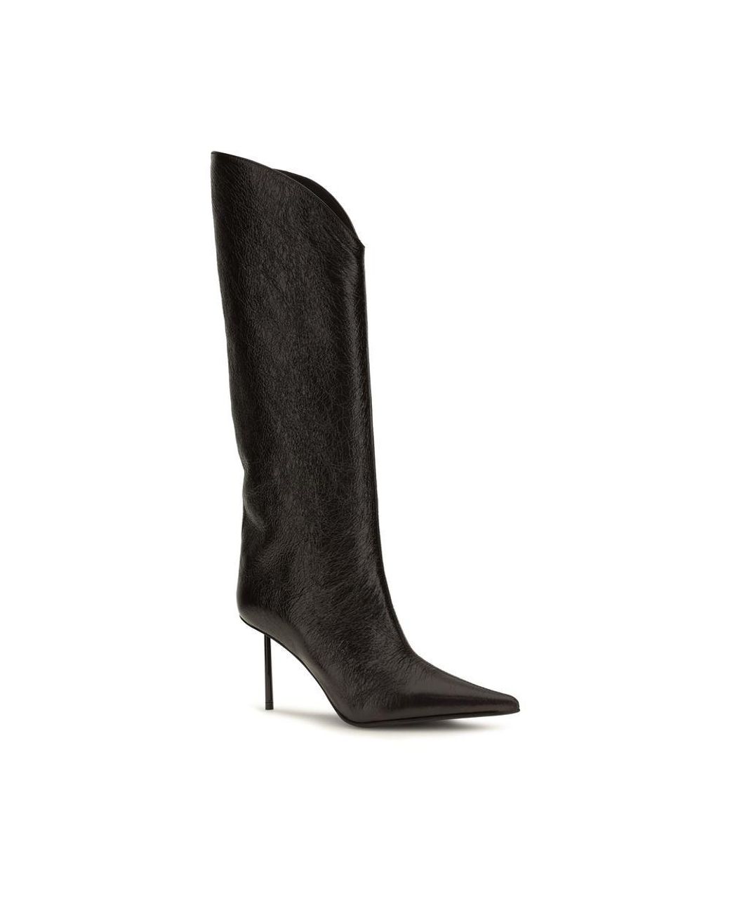 Le Silla Black Calf Leather Bos Taurus High Heel Boots