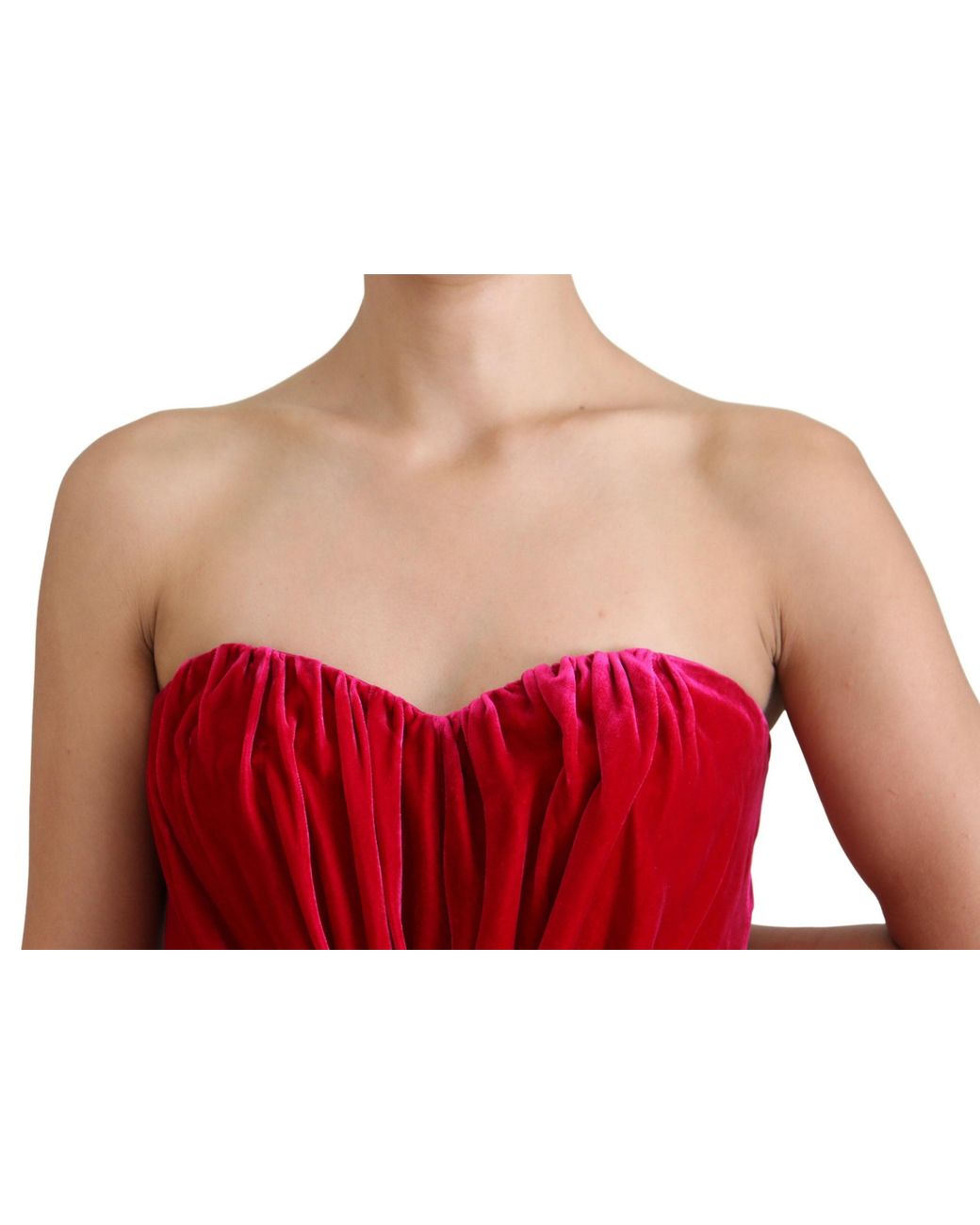 Dolce & Gabbana Red Enchanting Straples Midi Dres