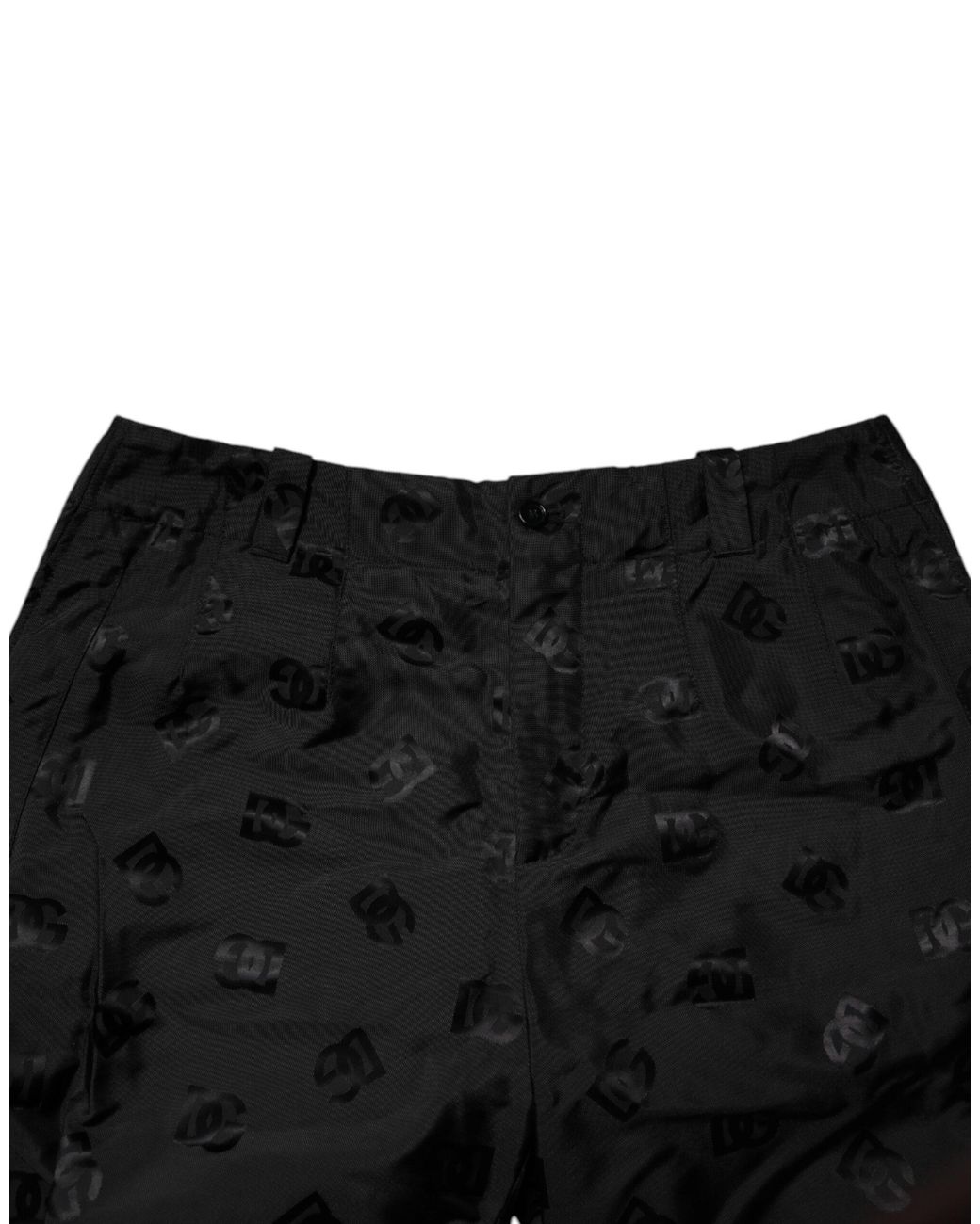 Dolce & Gabbana Black Allover Print Trousers for men