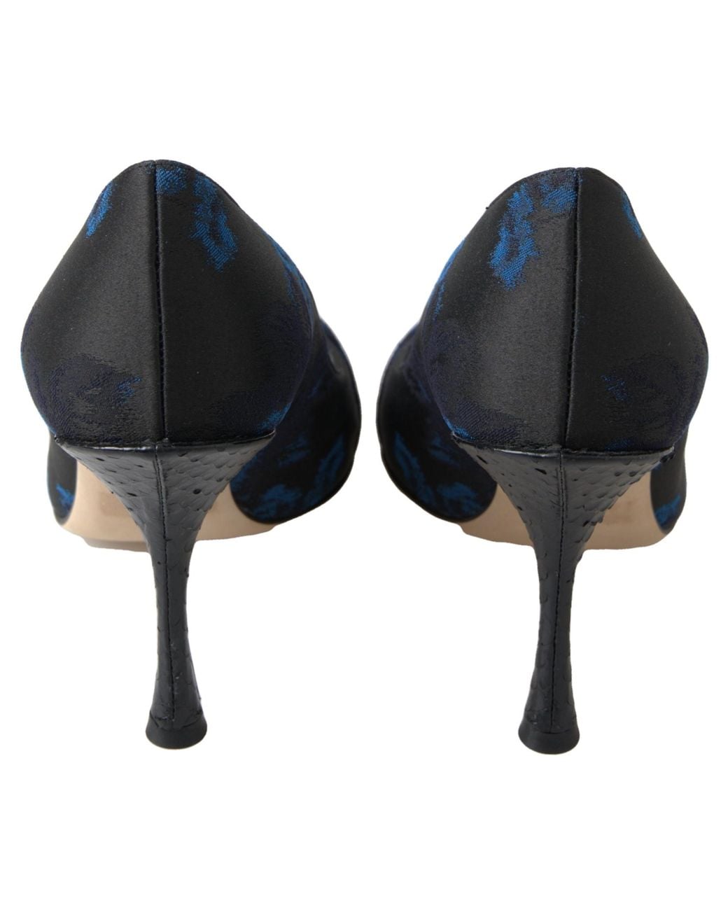 Dolce & Gabbana Blue Floral Ayers Crystal Pumps Shoes Elastane