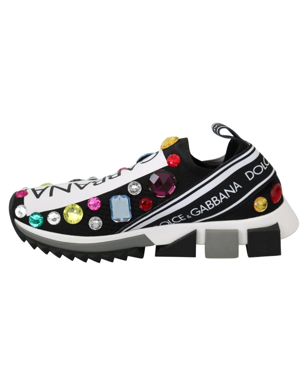 Dolce & Gabbana Black Crystal Sneakers Shoes