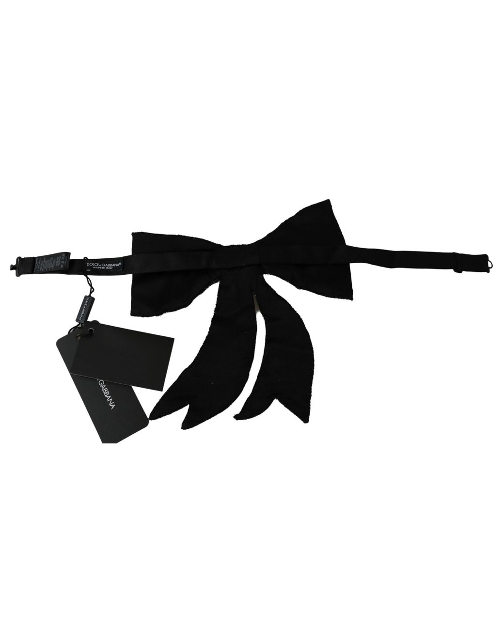 Dolce & Gabbana Black Tone 100% Silk Crystal Embellished Bowtie
