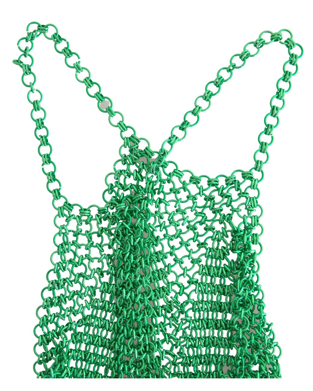 Dolce & Gabbana Green Aluminum Sleeveless Halter Cropped Tank Top