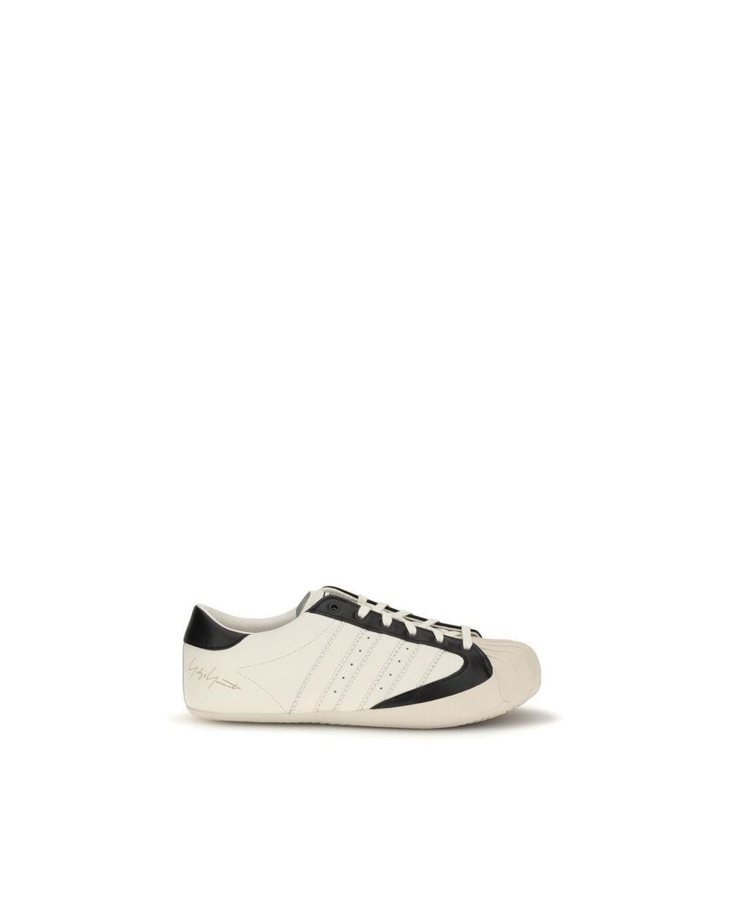 Y-3 White Calf Leather Bos Taurus Low Top Sneakers for men