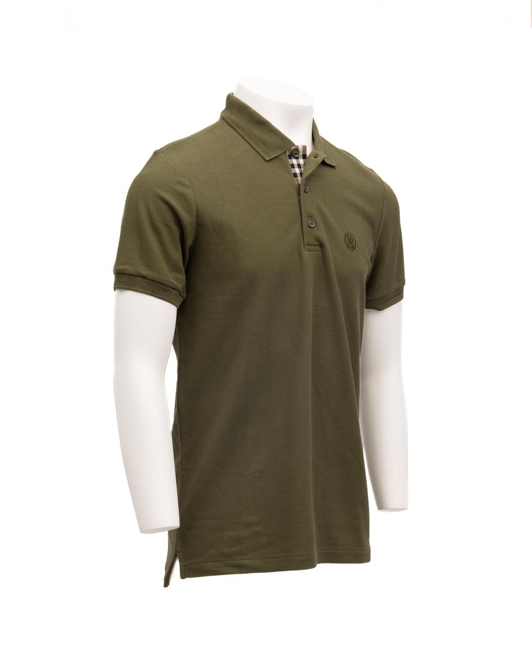 Burberry Green Cotton Polo Shirt for men