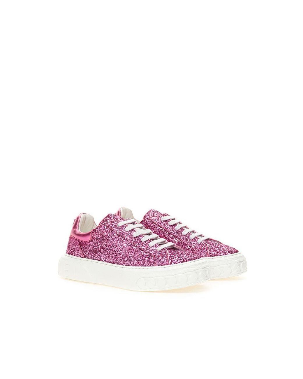 Casadei Purple Fuchsia Leather Sneaker
