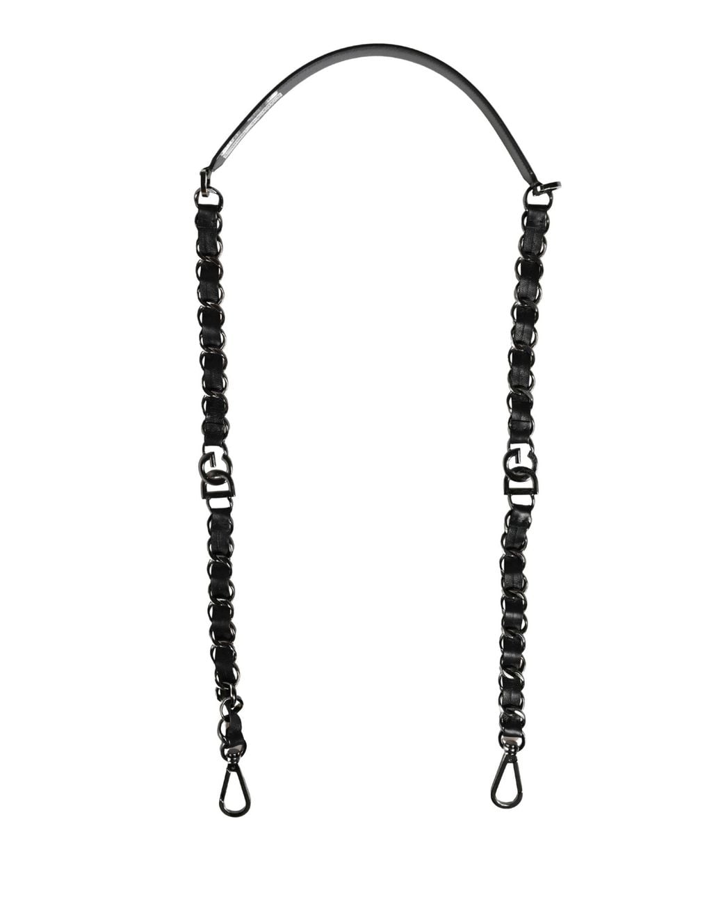 Dolce & Gabbana Black Leather Chain Bag Accessory Shoulder Strap