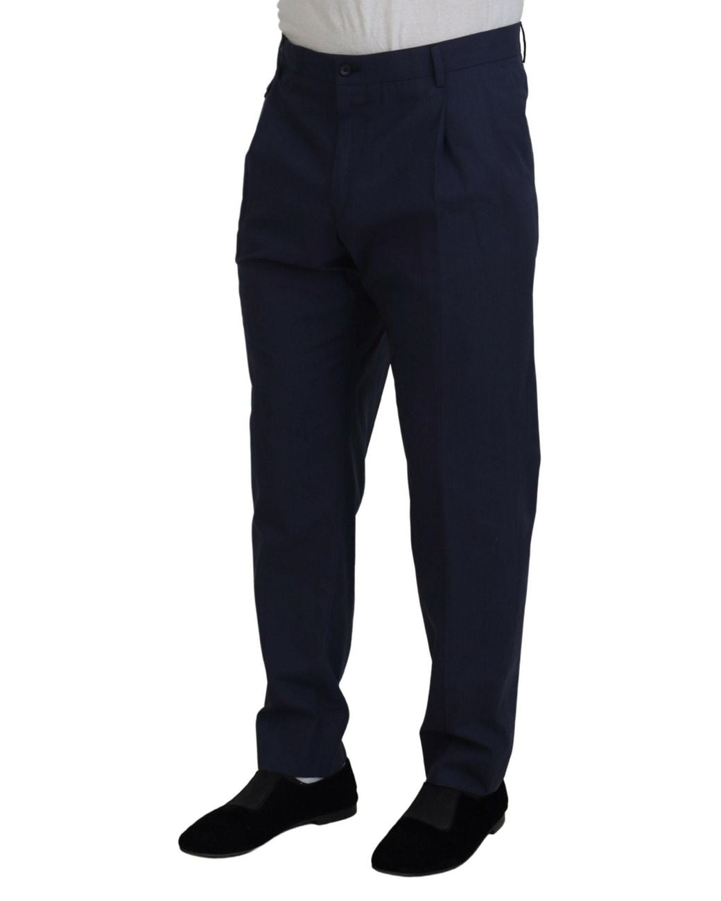 Dolce & Gabbana Blue Dark Cotton Chino Formal Pants for men