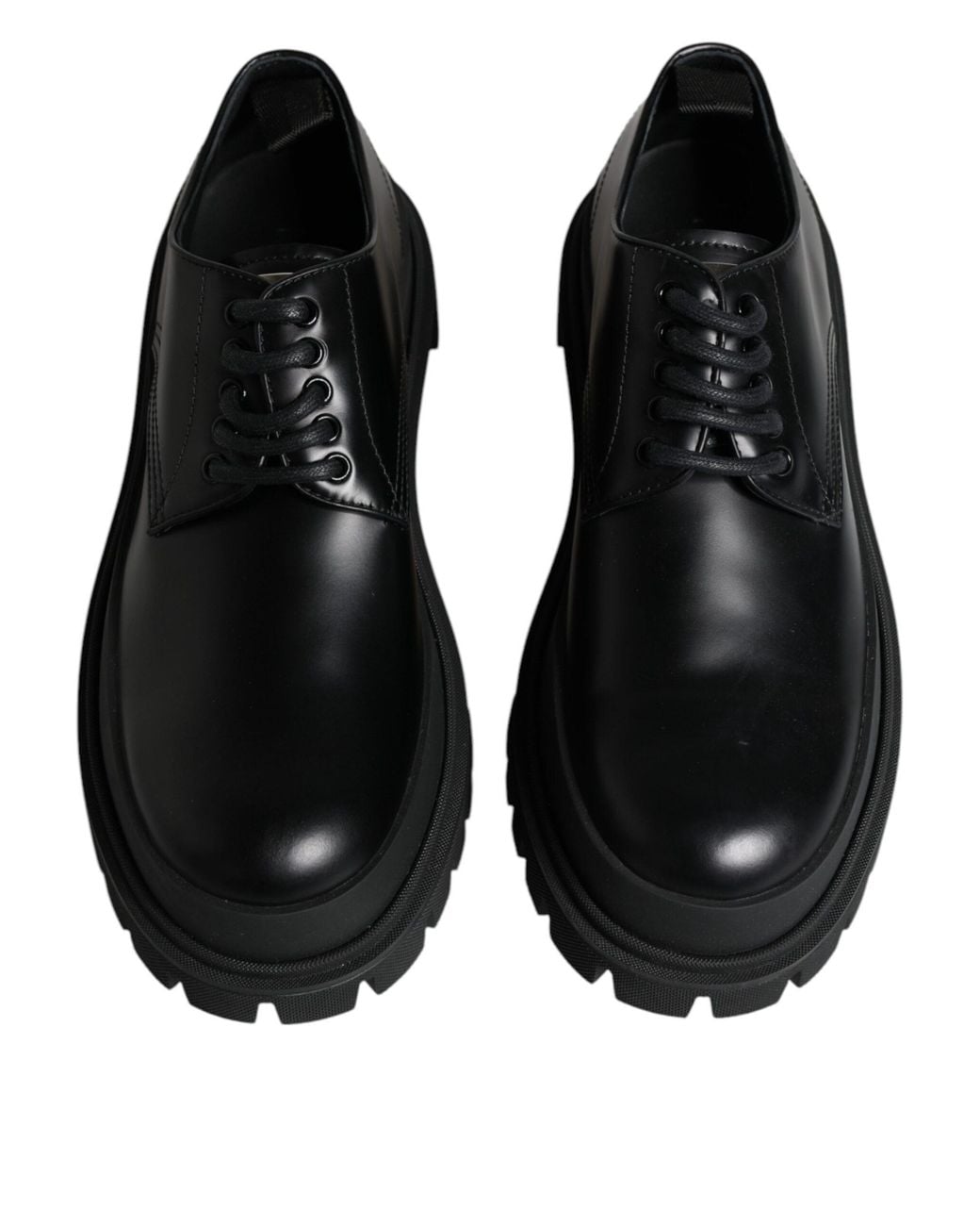 Dolce & Gabbana Black Leather Derby Shoes for men