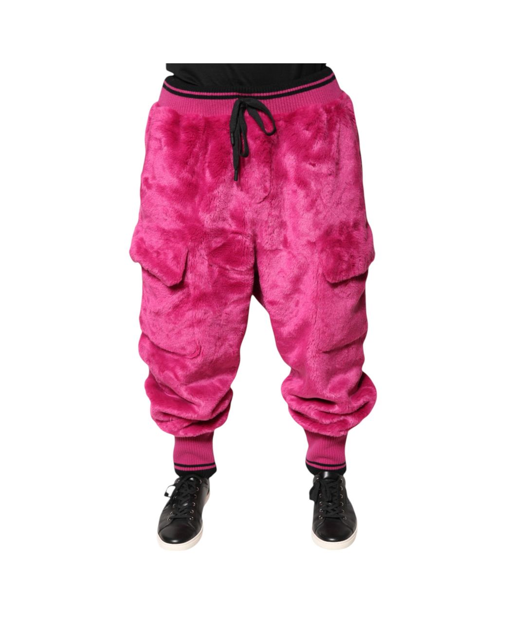 Dolce & Gabbana Pink Acrylic Cargo Jogging Sweatmen's Pants for men