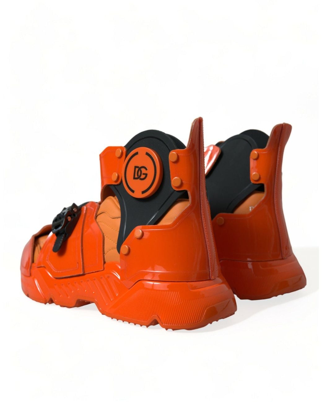 Dolce & Gabbana Orange Multi Panel Chunky High Top Sneakers Shoes for men