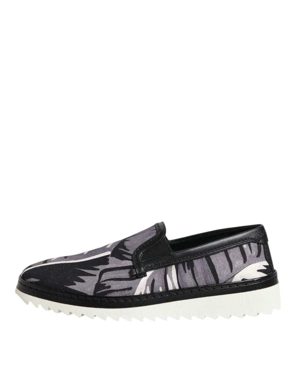 Dolce & Gabbana Black Tropical Slip On Sneakers Shoes for men