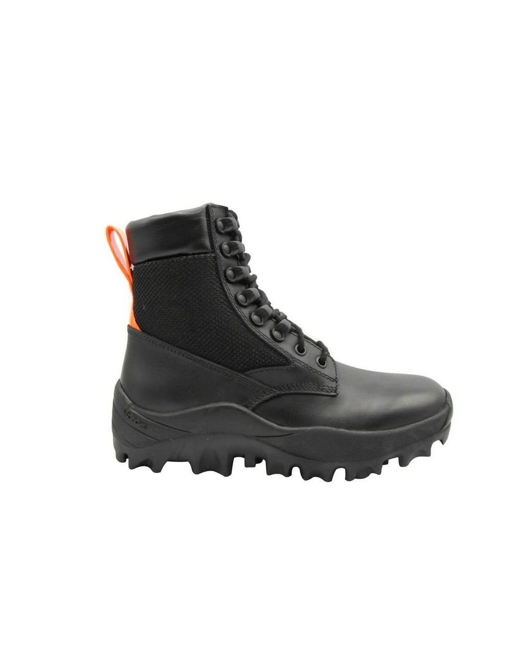 MCM Black Leather Reflective Patch With Pull Boots