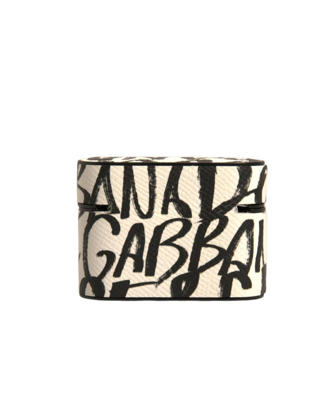 Dolce & Gabbana White Leather Scribble Embossed Logo Airpods Case for men