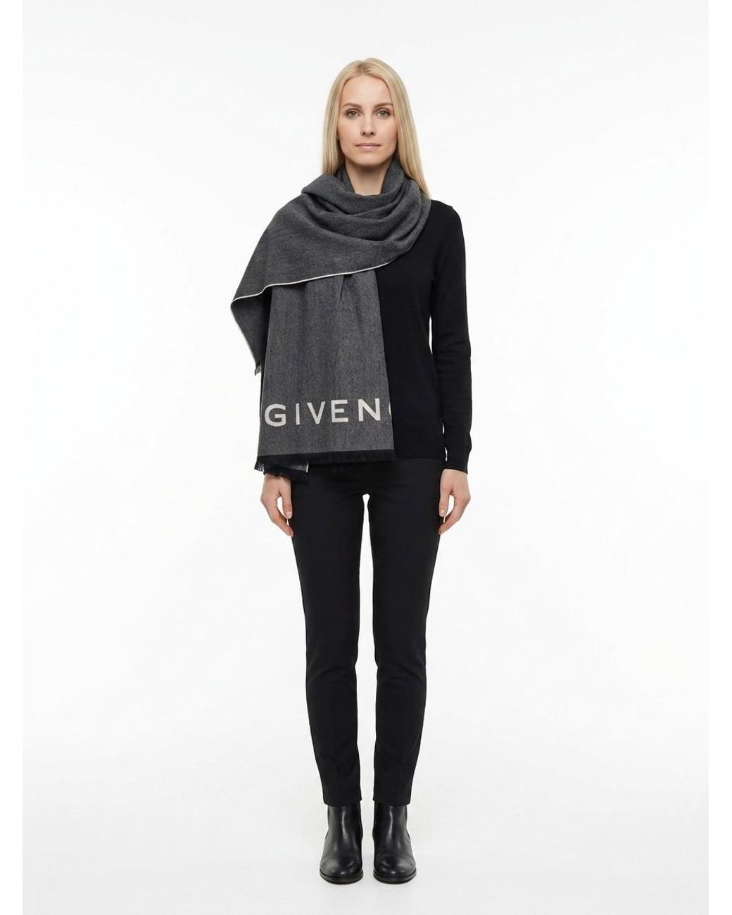 Givenchy Gray Wool Scarf