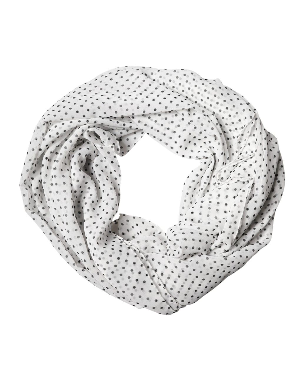 Dolce & Gabbana Gray Polka Dot Polyester Shawl Scarf And