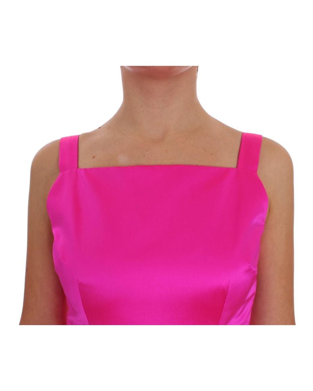 Dolce & Gabbana Pink Silk Long Sheath Ball Gown Dress
