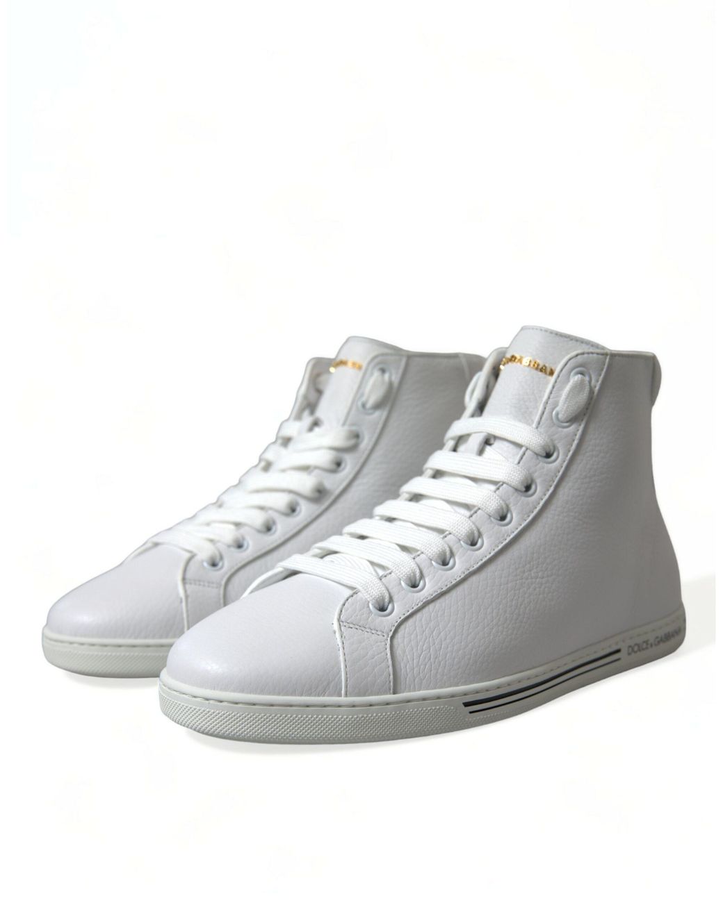 Dolce & Gabbana Gray Saint Tropez High Top Sneakers Shoes Leather for men