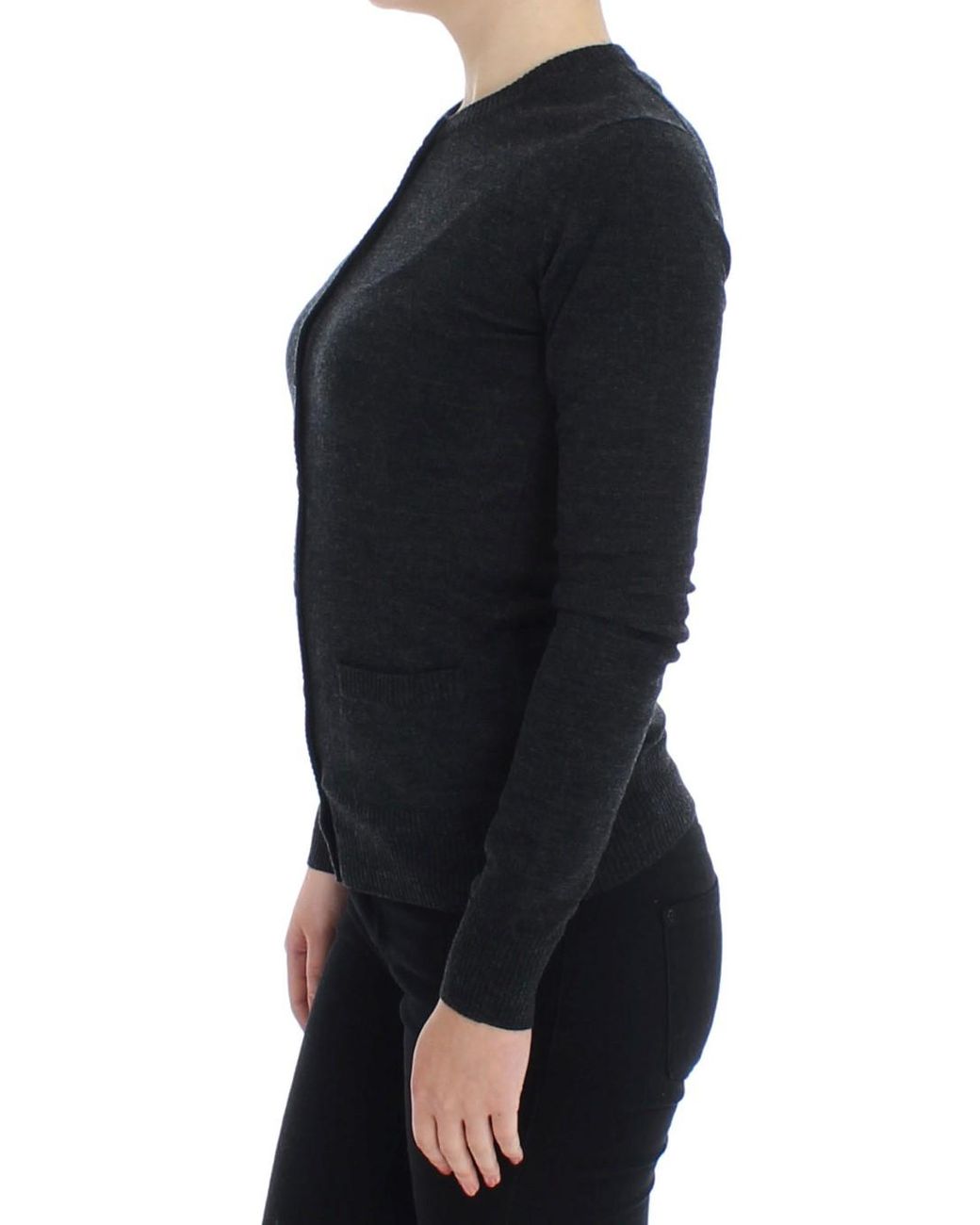 Dolce & Gabbana Black Wool Button Cardigan Sweater