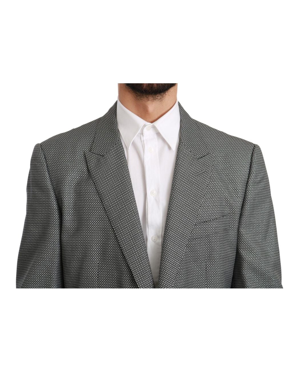 Dolce & Gabbana Gray Slim Fit Formal Martini Blazer for men