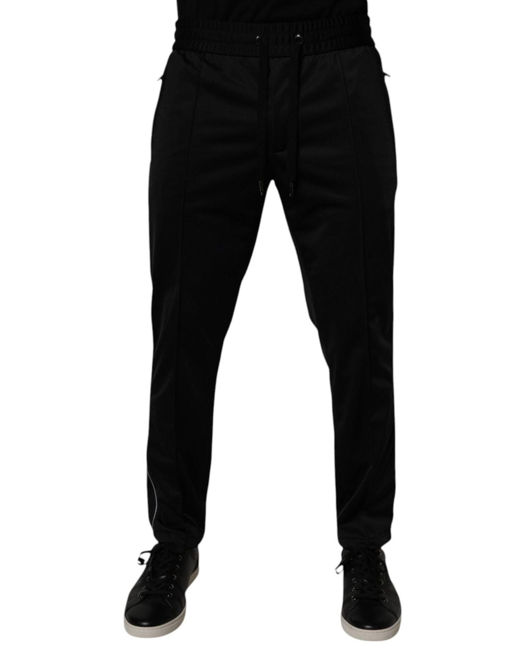 Dolce & Gabbana Black Track Pants Side Stripes for men