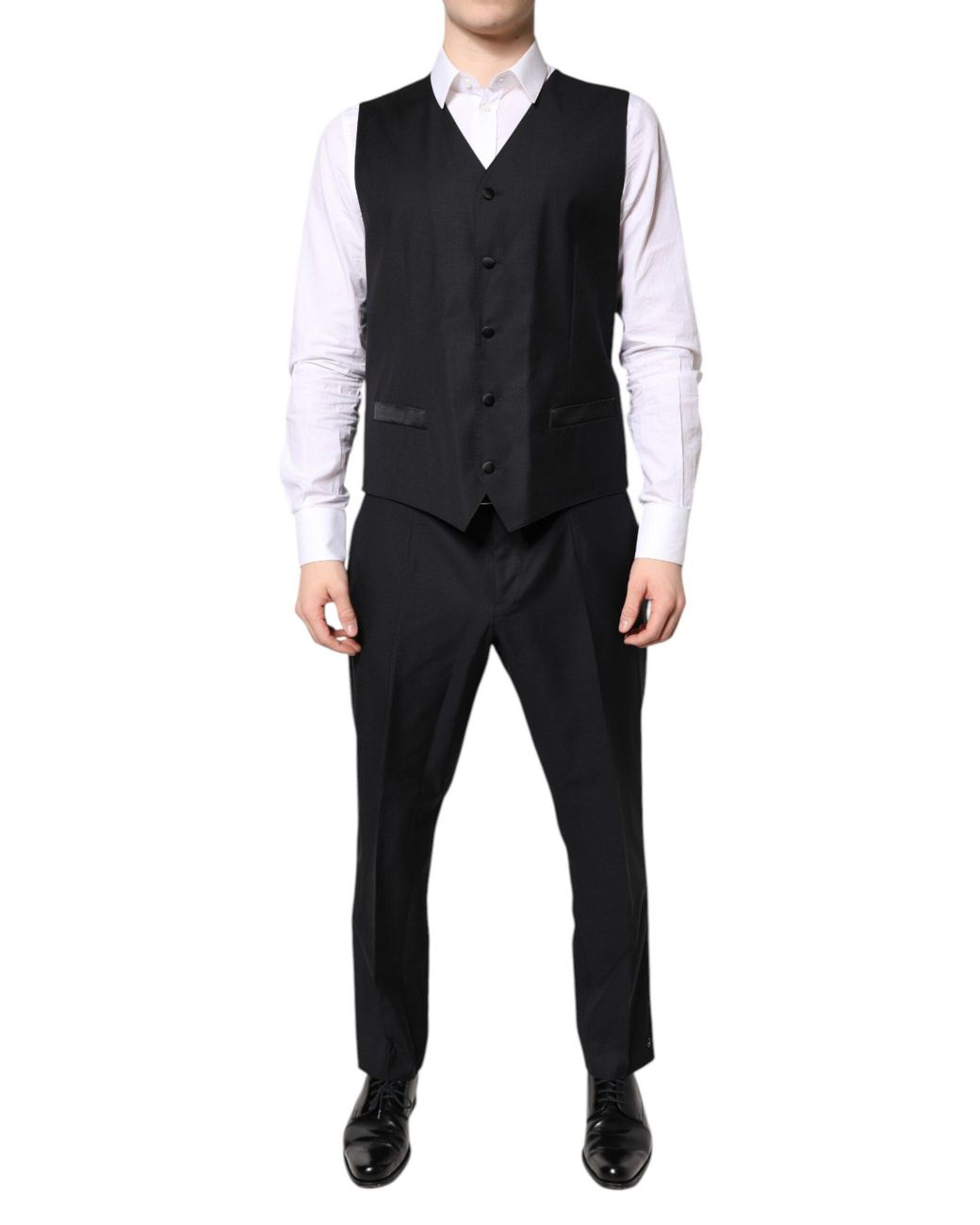 Dolce & Gabbana Black Double Breasted Formal 3 Piece Suit for men