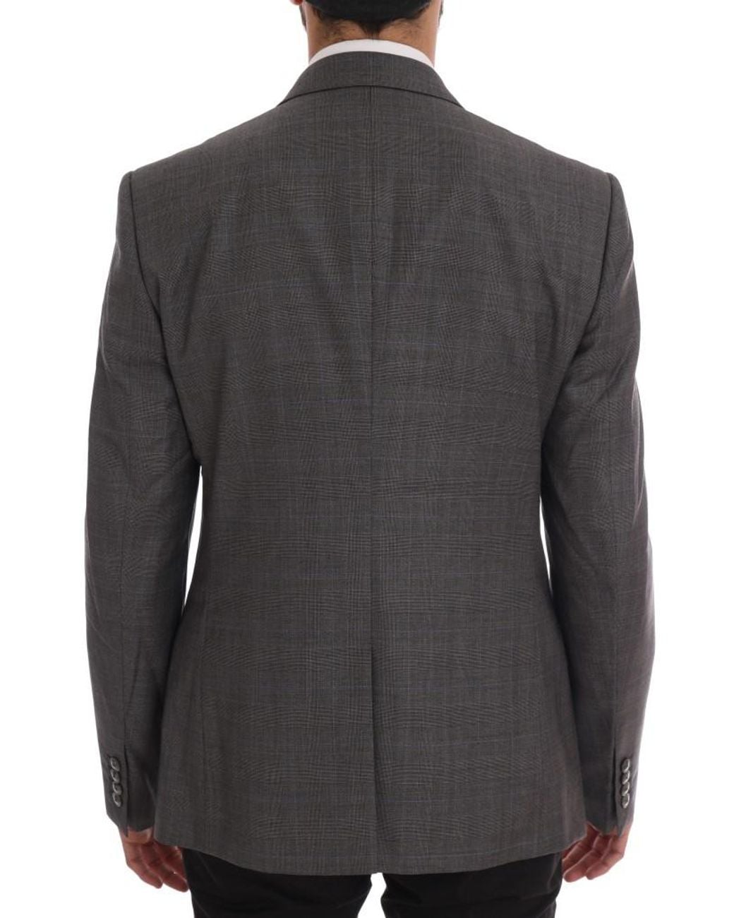 Dolce & Gabbana Black Dolce Gabbana Gray Wool Martini Slim Blazer for men