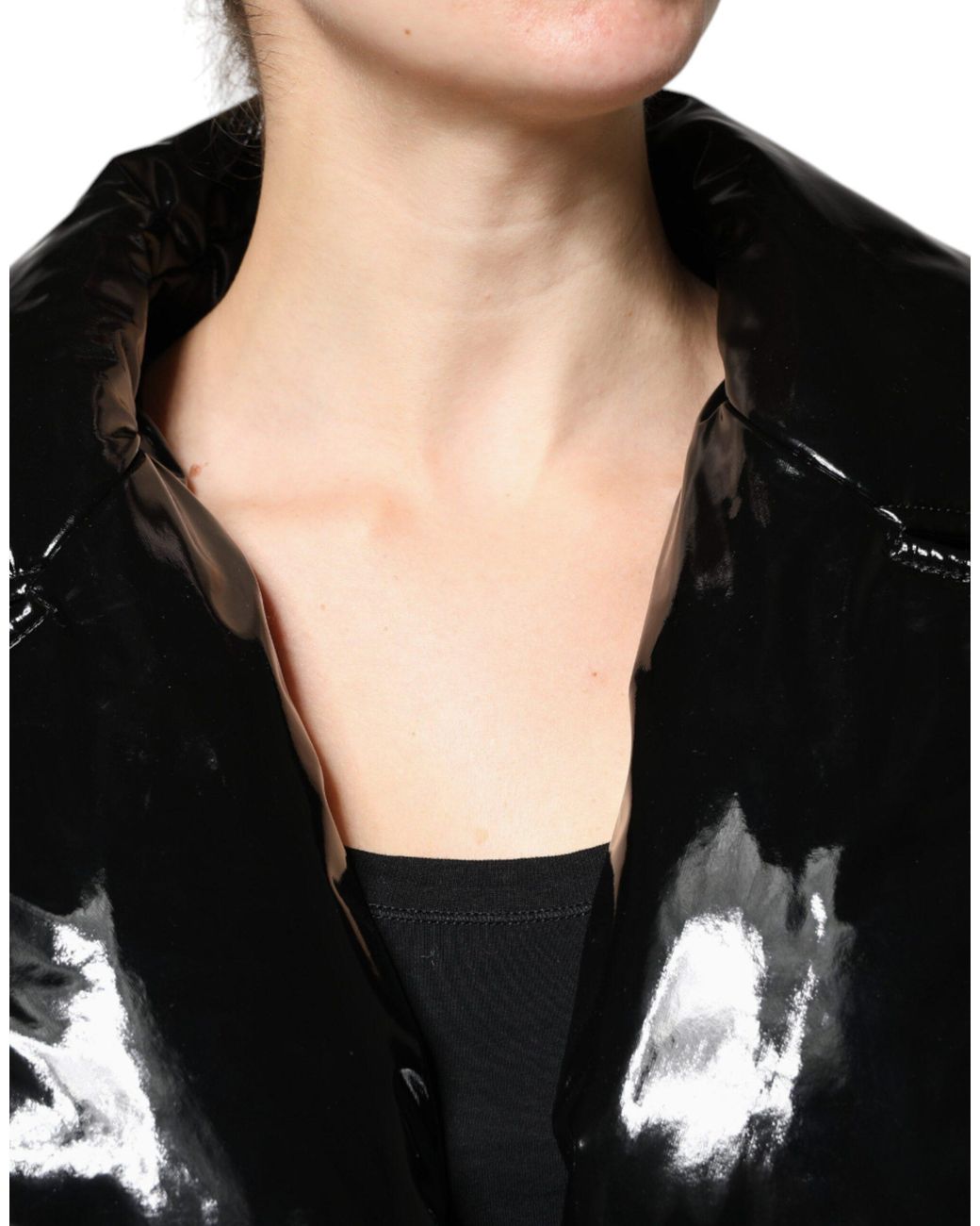 Dolce & Gabbana Black Polyester Button Down Blouson Jacket