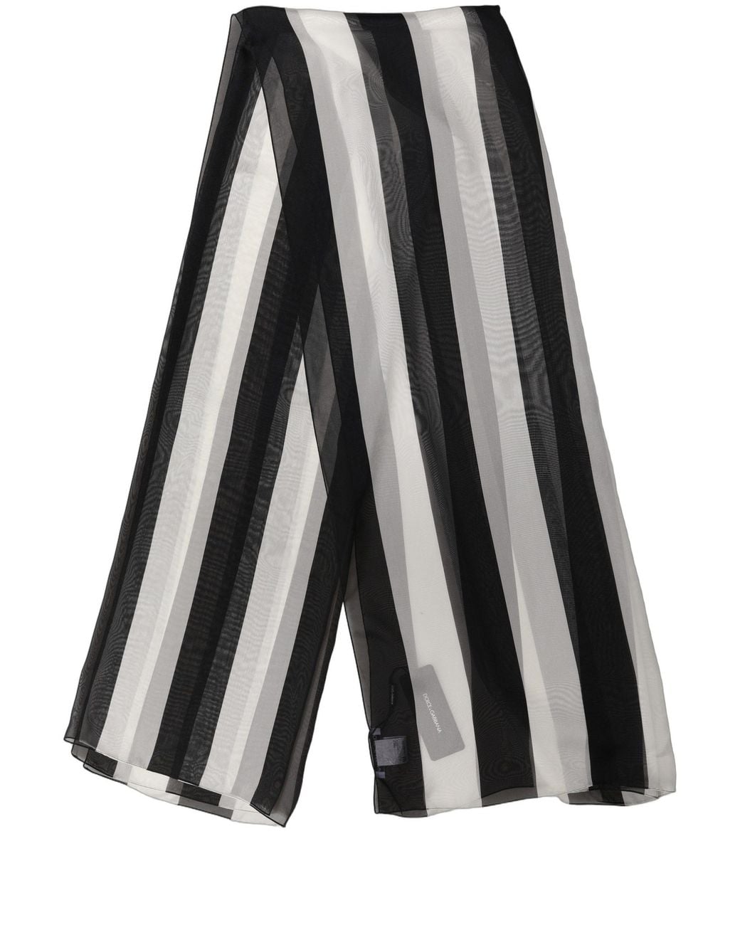 Dolce & Gabbana Black Stripe Silk Shawl Stole Scarf