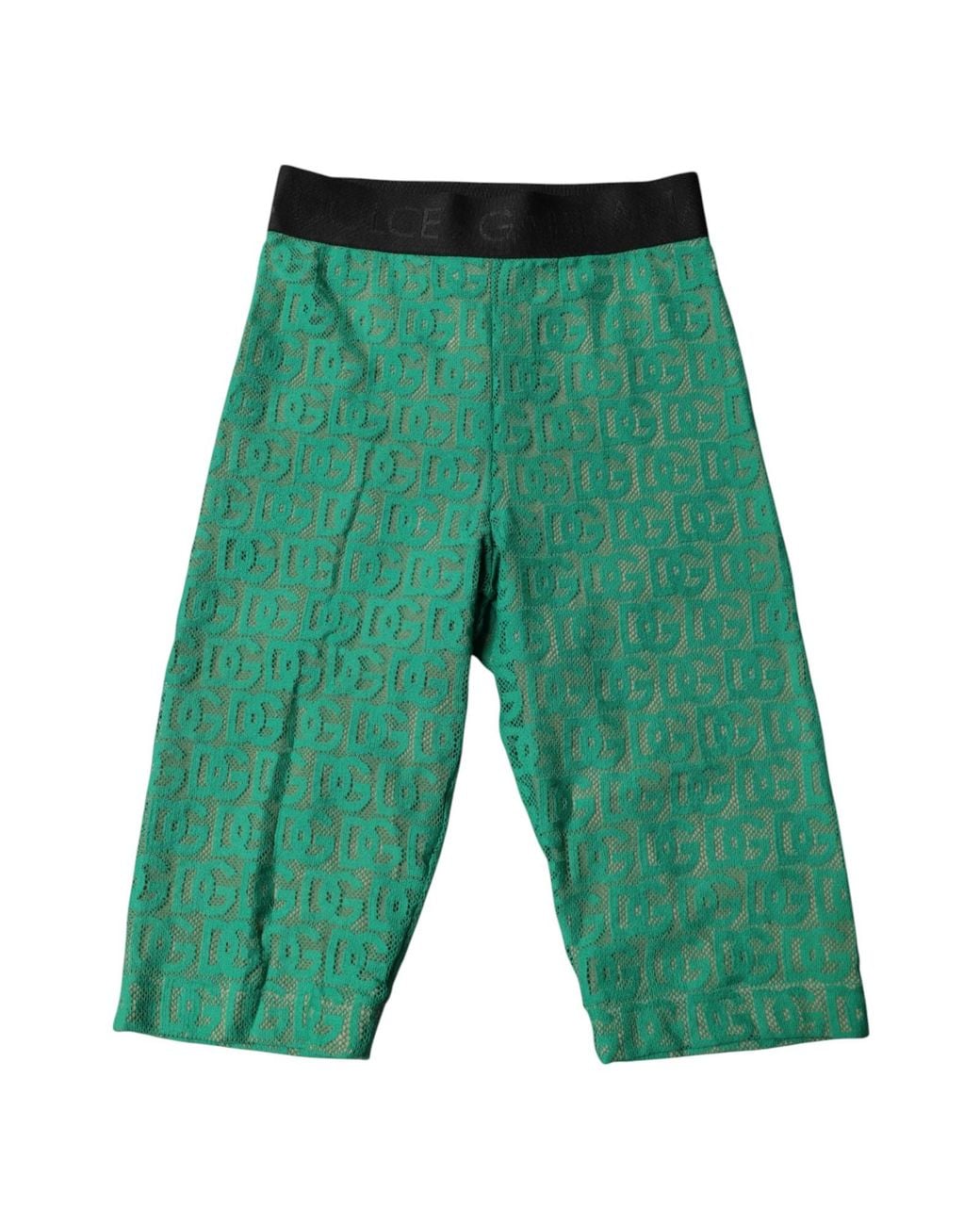 Dolce & Gabbana Green Logo Monogram Cropped Tights Underwear