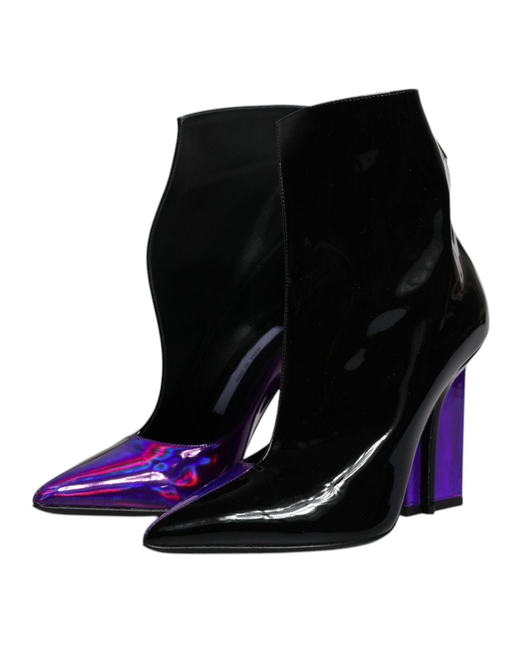 Dolce & Gabbana Black Pointed Ankle Boots Shoes And Leather