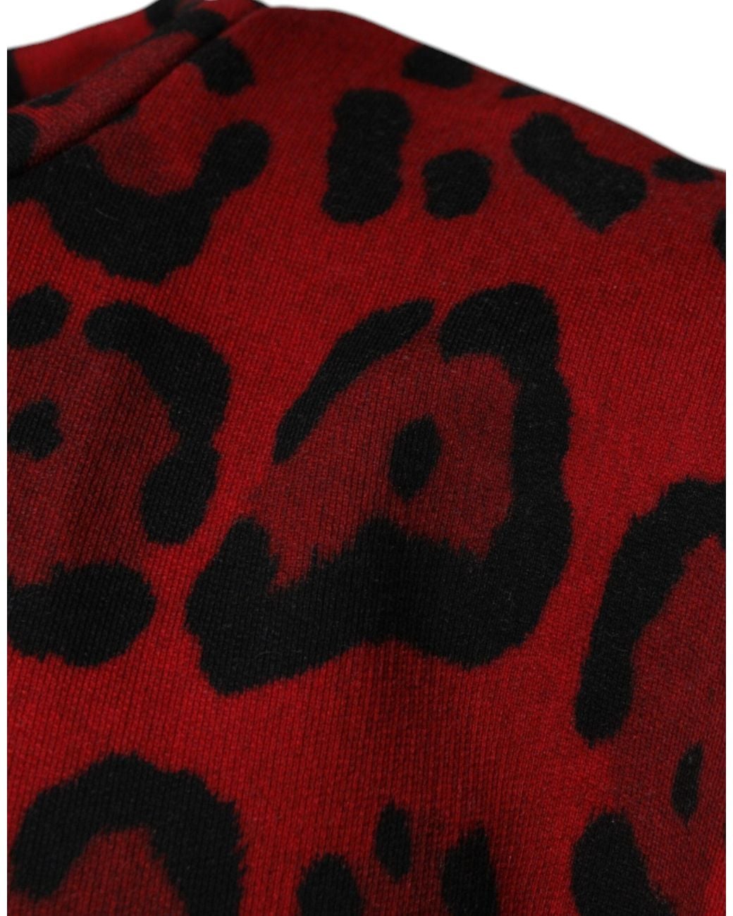 Dolce & Gabbana Red Leopard Print Cotton Sleeveless T for men
